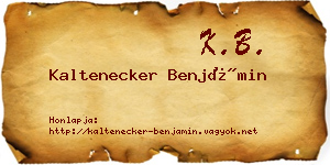 Kaltenecker Benjámin névjegykártya